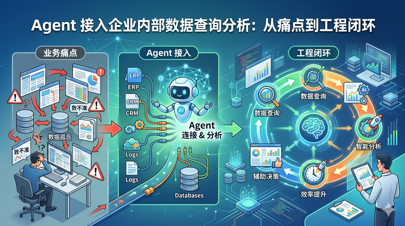 Agent 接入企业内部数据查询分析：从痛点到工程闭环的封面